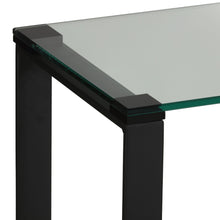 Cortesi Home Gega Contemporary Glass Console Table in Matte Black, Clear Glass