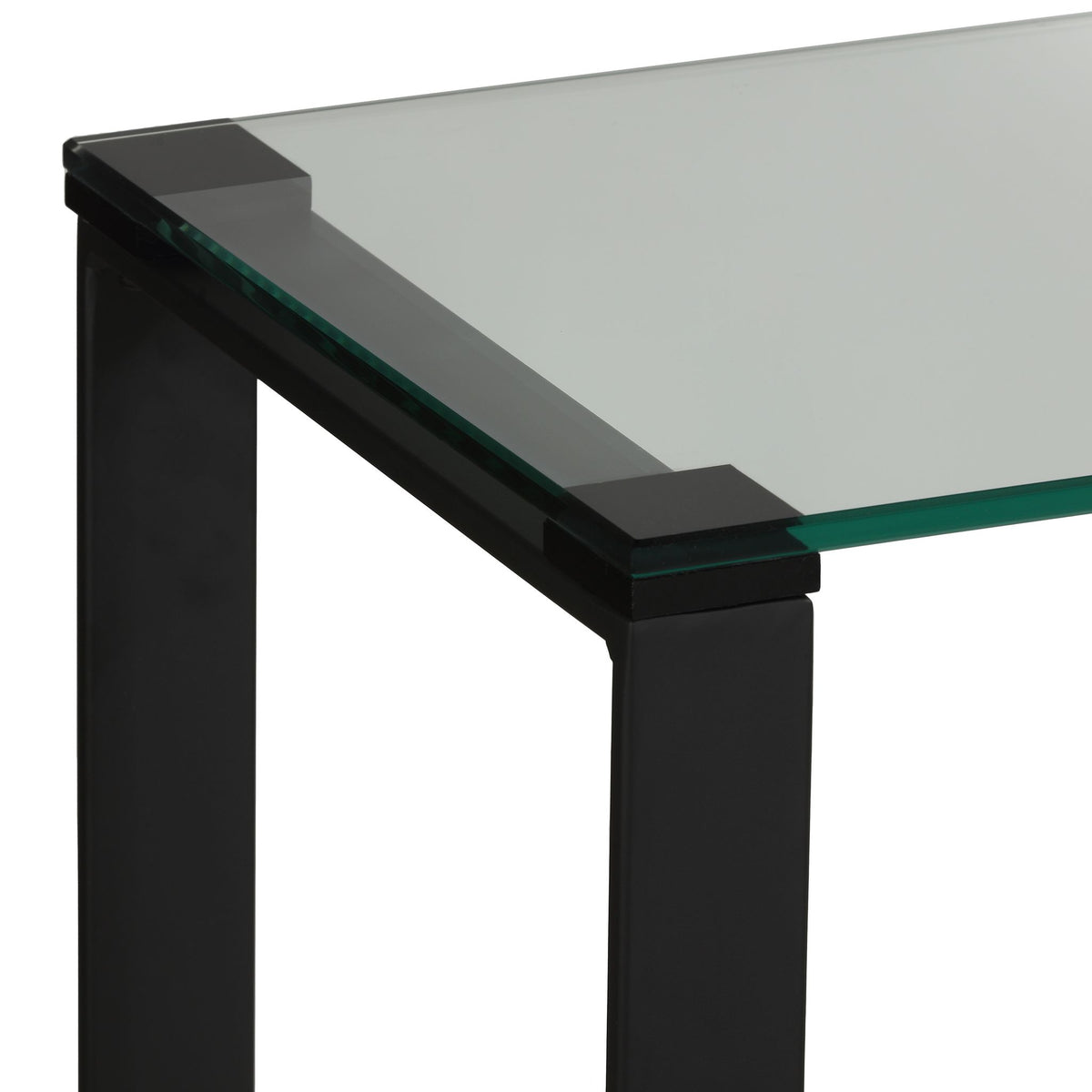 Cortesi Home Gega Contemporary Glass Console Table in Matte Black