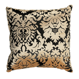 Cortesi Home Dama Decorative Damask Square Accent Pillow, Gold