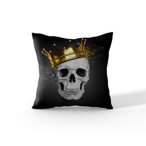 Cortesi Home 'Royal Skull' by Nicklas Gustafsson, Decorative Soft Velvet Square 18"x18" Accent Throw Pillow with Insert