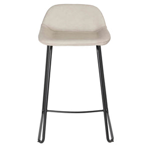 Cortesi Home Ava Counterstools in Stone Gray Faux Leather (Set of 2)