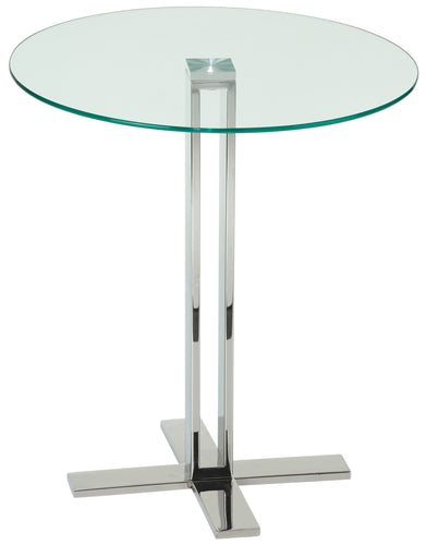 Cortesi Home Solen Round Glass End Table