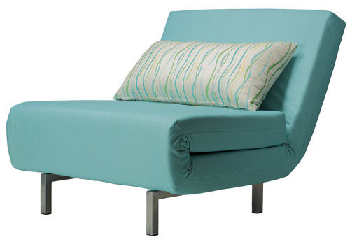 Cortesi Home Savion Aqua Convertible Accent Chair Bed