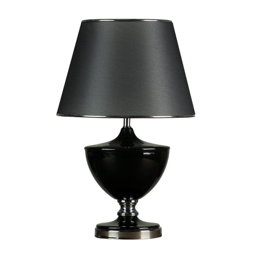 Cortesi Home Athena Table Lamp in Black and Chrome