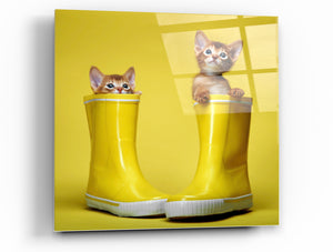 Cortesi Home Puss in Boots Tempered Glass Wall Art, 12" x 12"