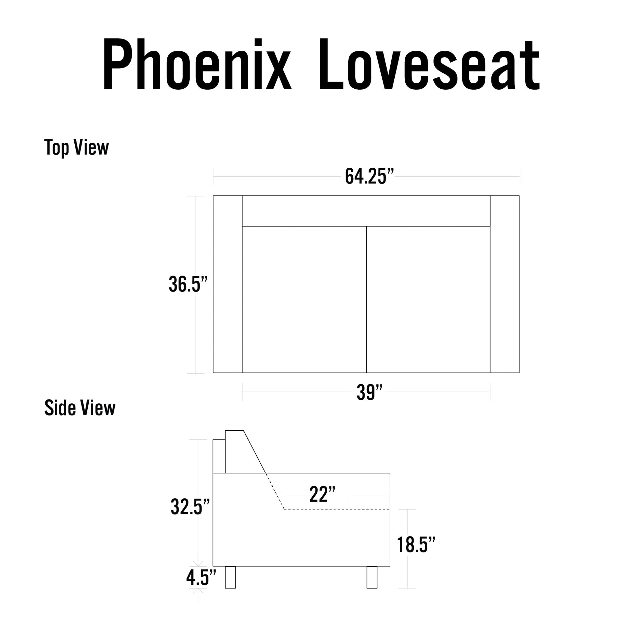 Phoenix Genuine Leather Loveseat, Cream 64"