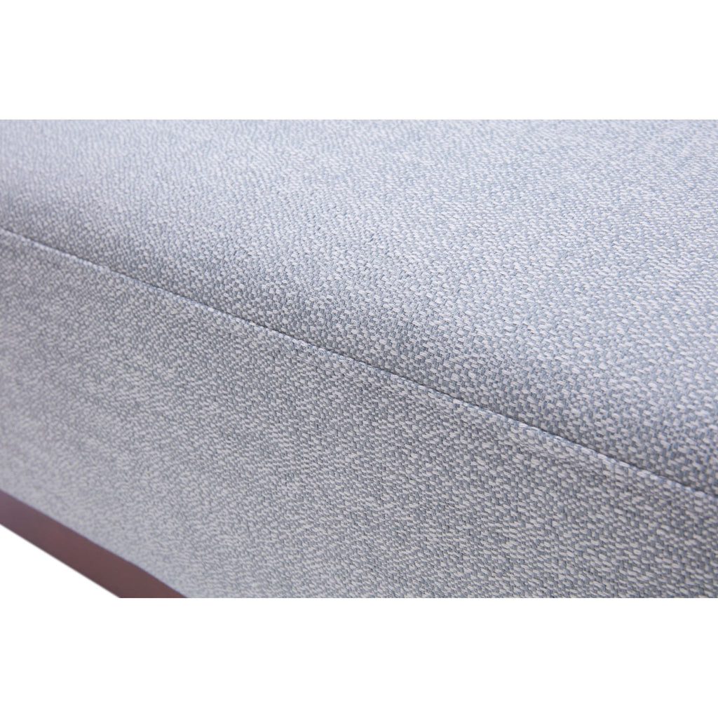 Roma Loveseat in Soft Grey Fabric with Wood Legs, 64"