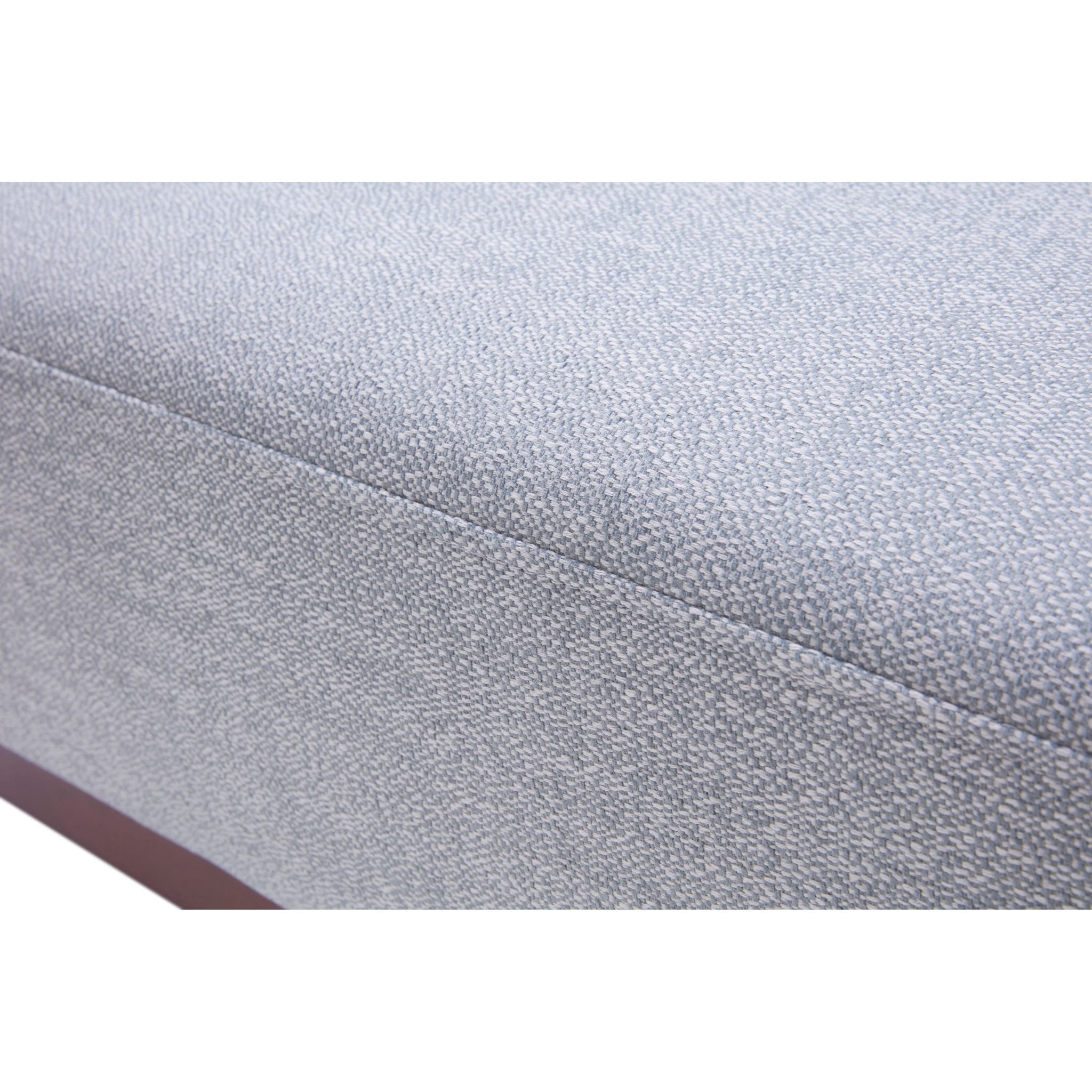 Roma Loveseat in Soft Grey Fabric with Wood Legs, 64"