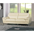 Phoenix Genuine Leather Sofa, Cream 80"