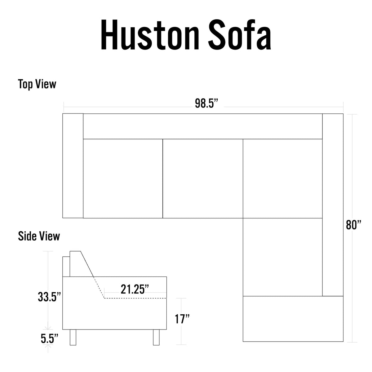 Contemporary Houston Genuine Leather Sectional Sofa with Right Side Facing Chaise Lounge, Brown 98"x80"