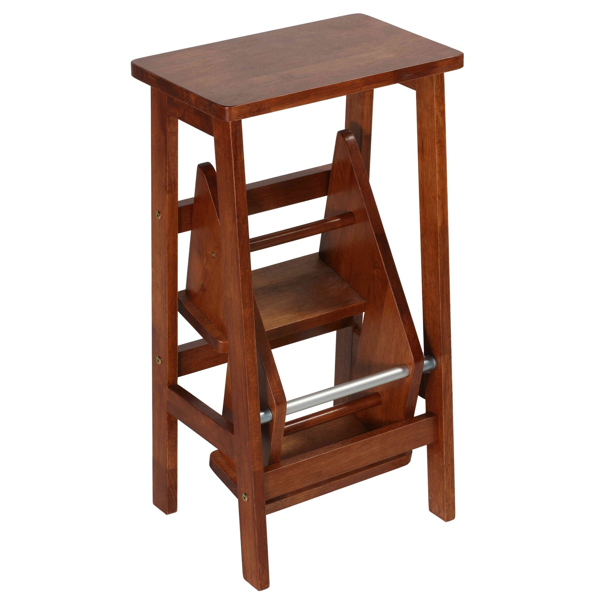 Druzi Stepstool 3 in 1 Design, Barstool, Stepstool, Ladder, Oak Color