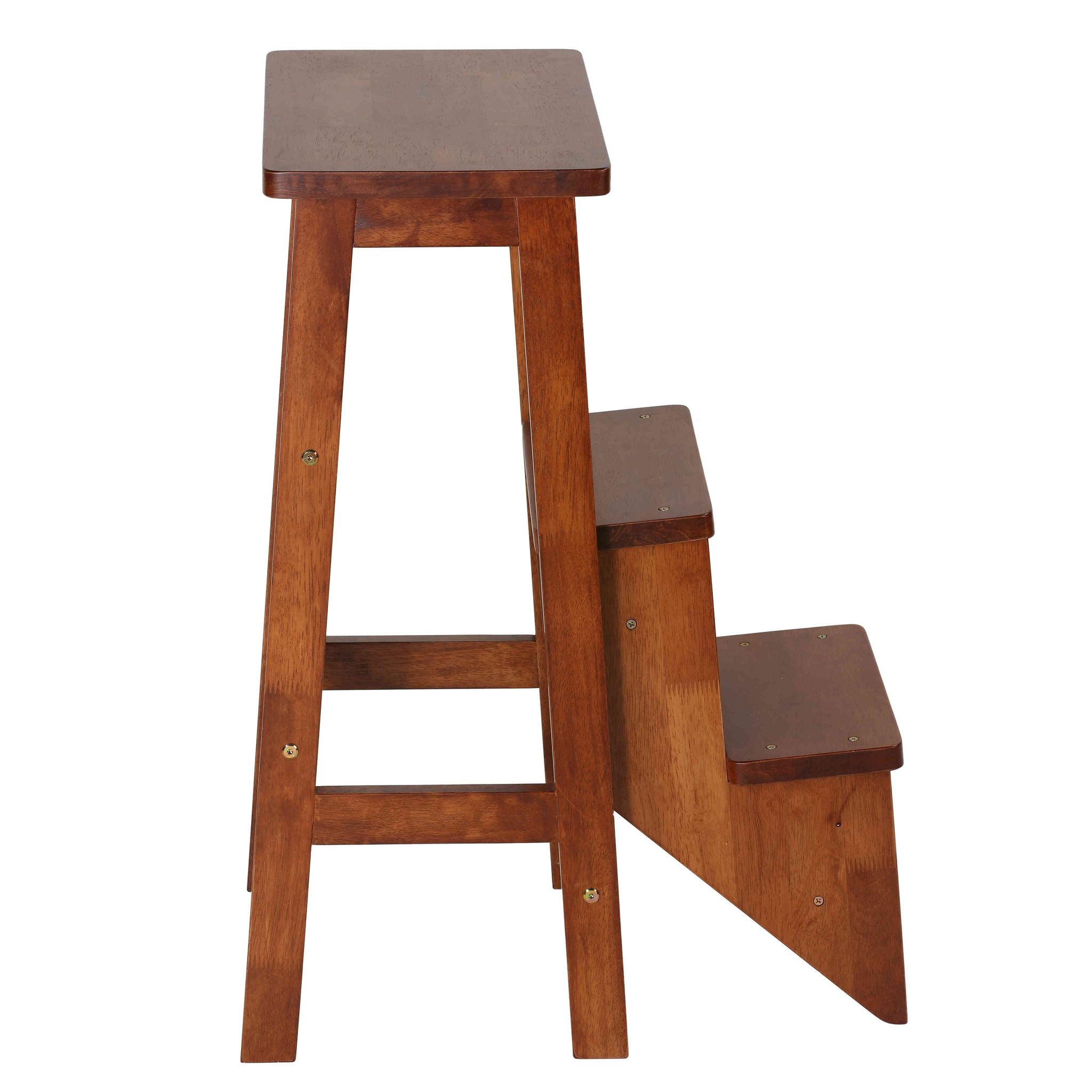 Druzi Stepstool 3 in 1 Design, Barstool, Stepstool, Ladder, Oak Color