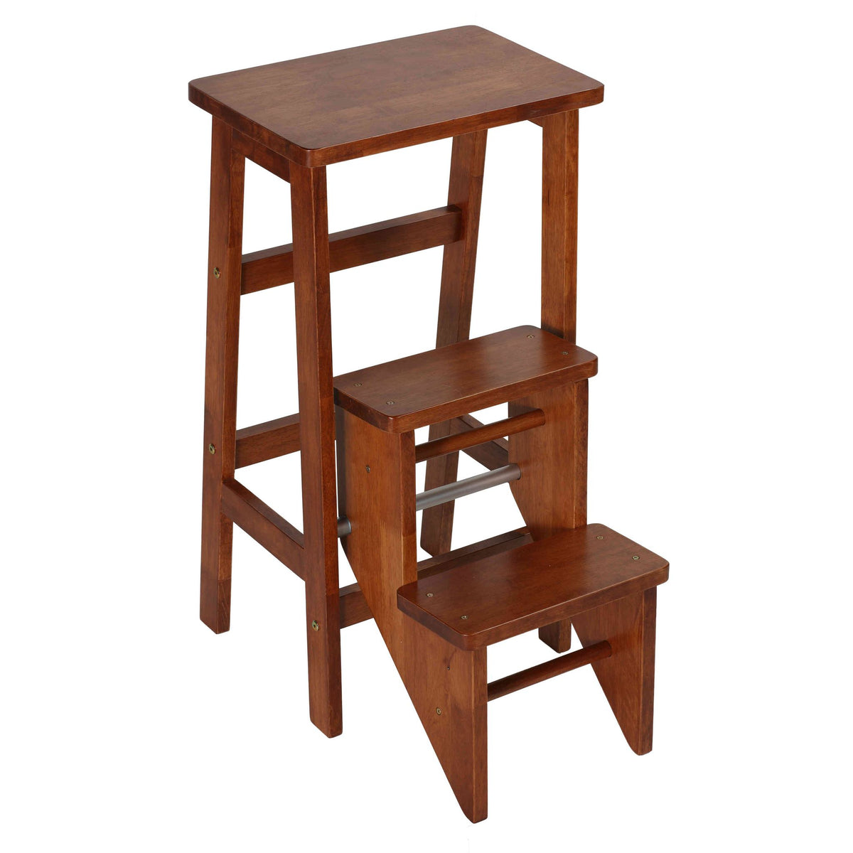 Druzi Stepstool 3 in 1 Design, Barstool, Stepstool, Ladder, Oak Color