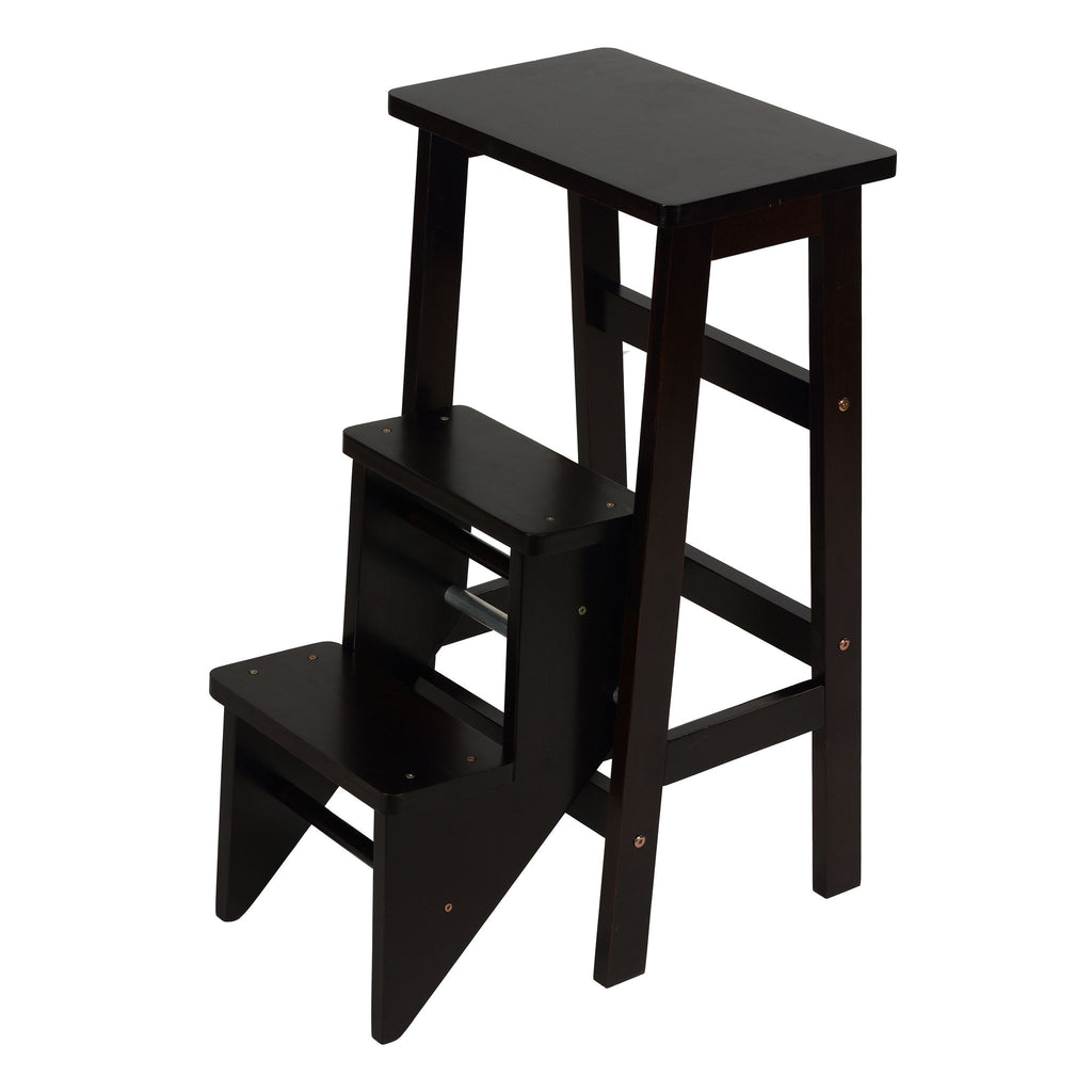 Druzi Barstool, Stepstool, Ladder, Cappuccino Finish