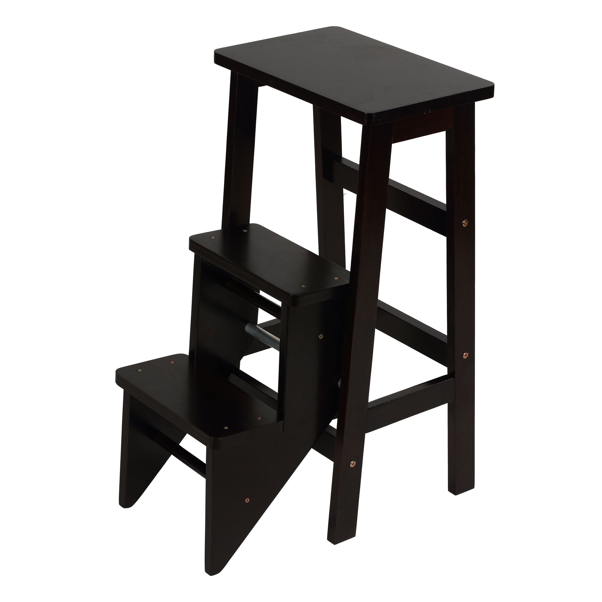 Druzi Barstool, Stepstool, Ladder, Cappuccino Finish