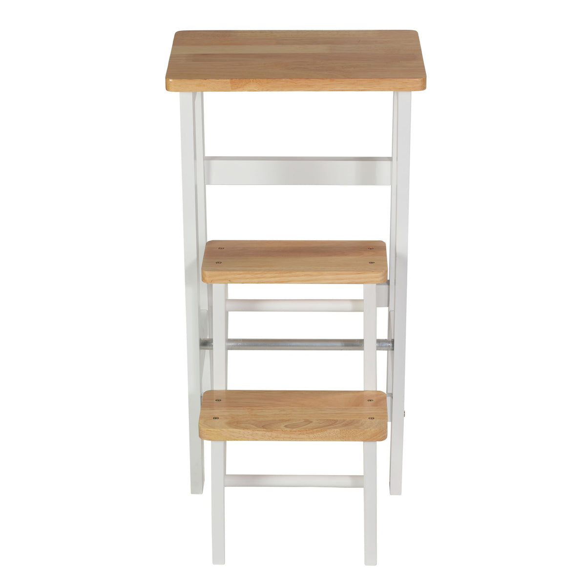 Druzi Barstool, Stepstool, Ladder, White/Natural Oak