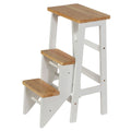Druzi Barstool, Stepstool, Ladder, White/Natural Oak