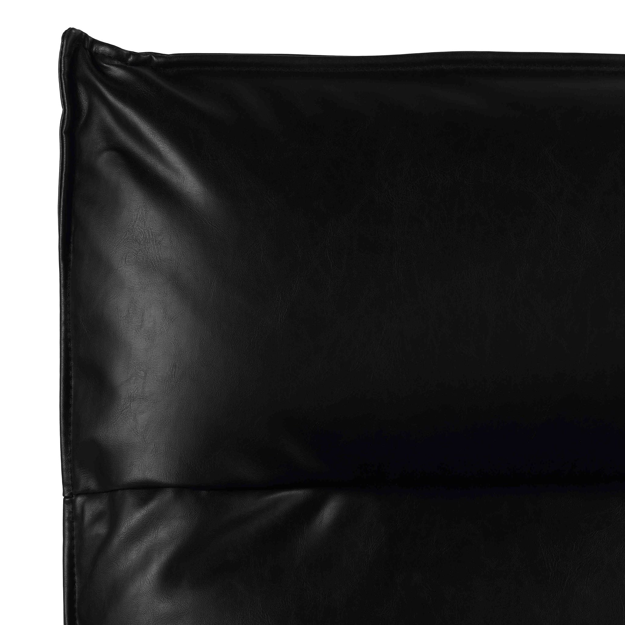 Havana Accent Chair in Distressed Black faux Leather and Metal Legs