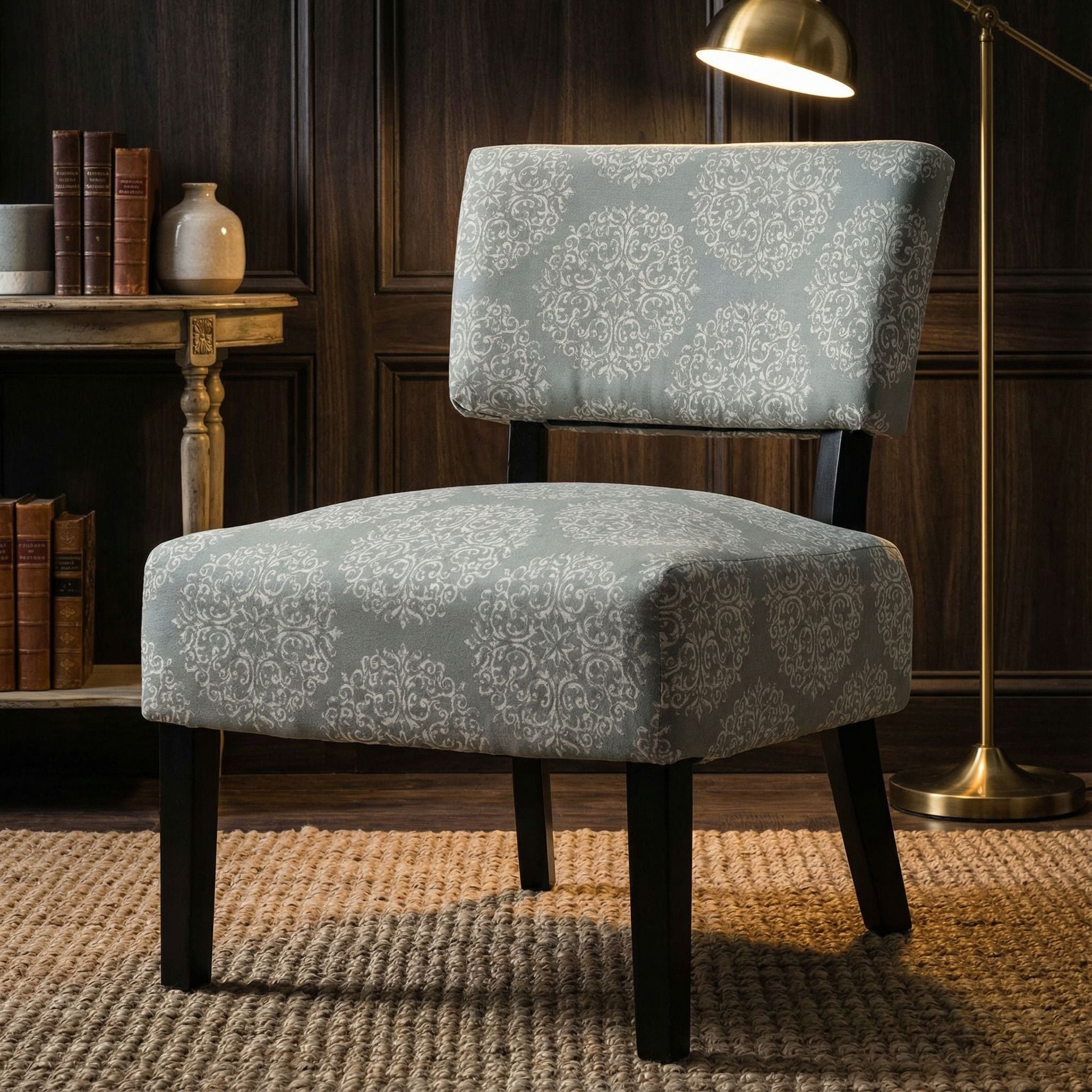 Largo Damask Armless Accent Chair