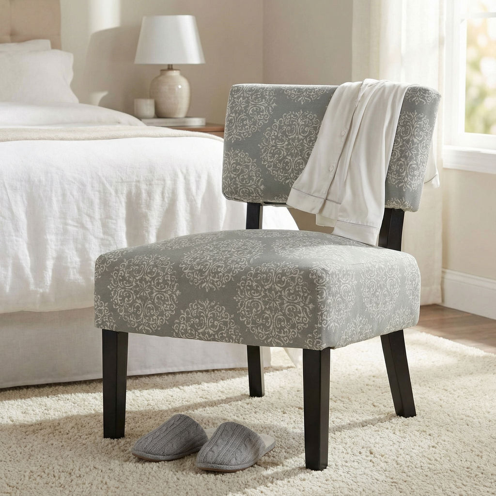 Largo Damask Armless Accent Chair