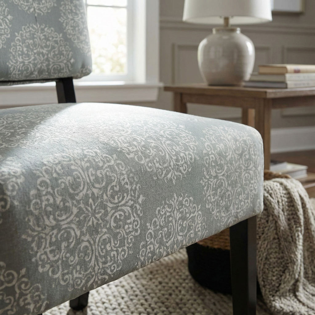 Largo Damask Armless Accent Chair