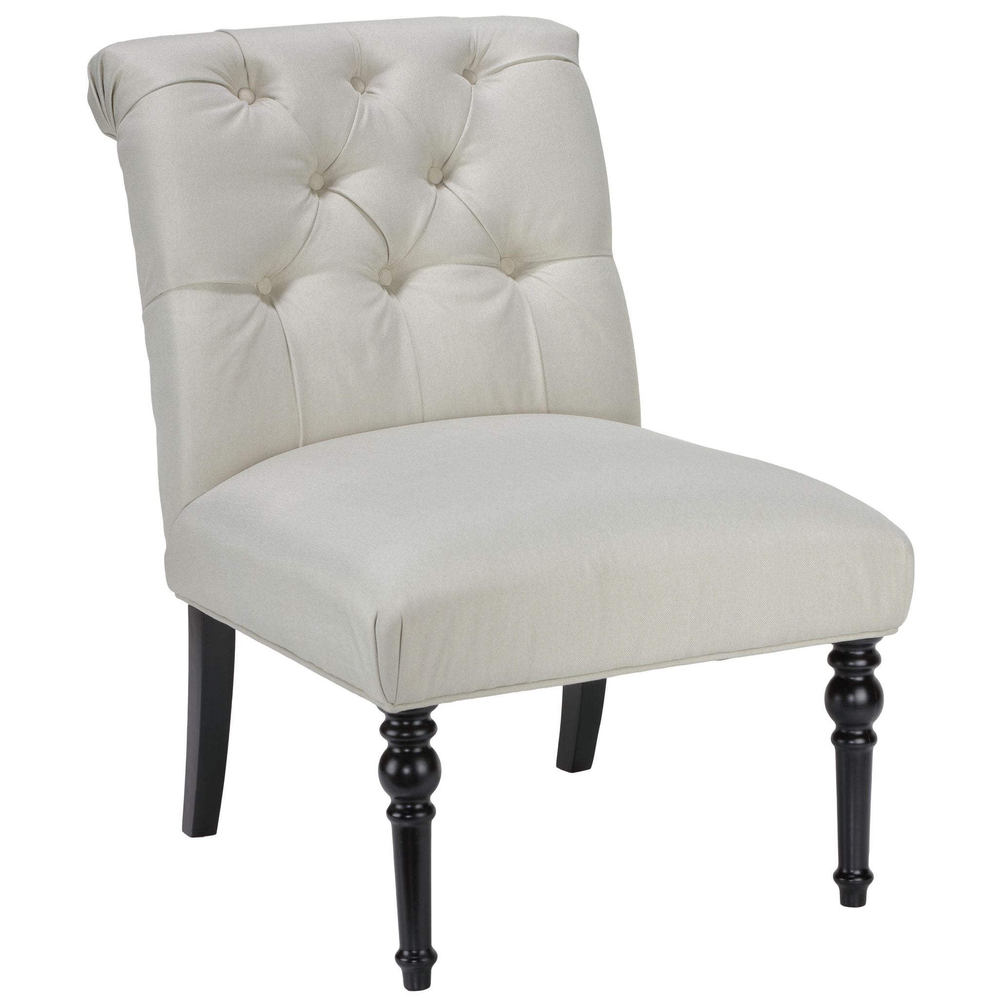 Easton Armless Accent Chair in Beige Fabric
