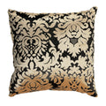 Dama Decorative Damask Square Accent Pillow, Gold