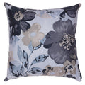Oppy Decorative  Square Accent Pillow, Blue Flower Print 16x16