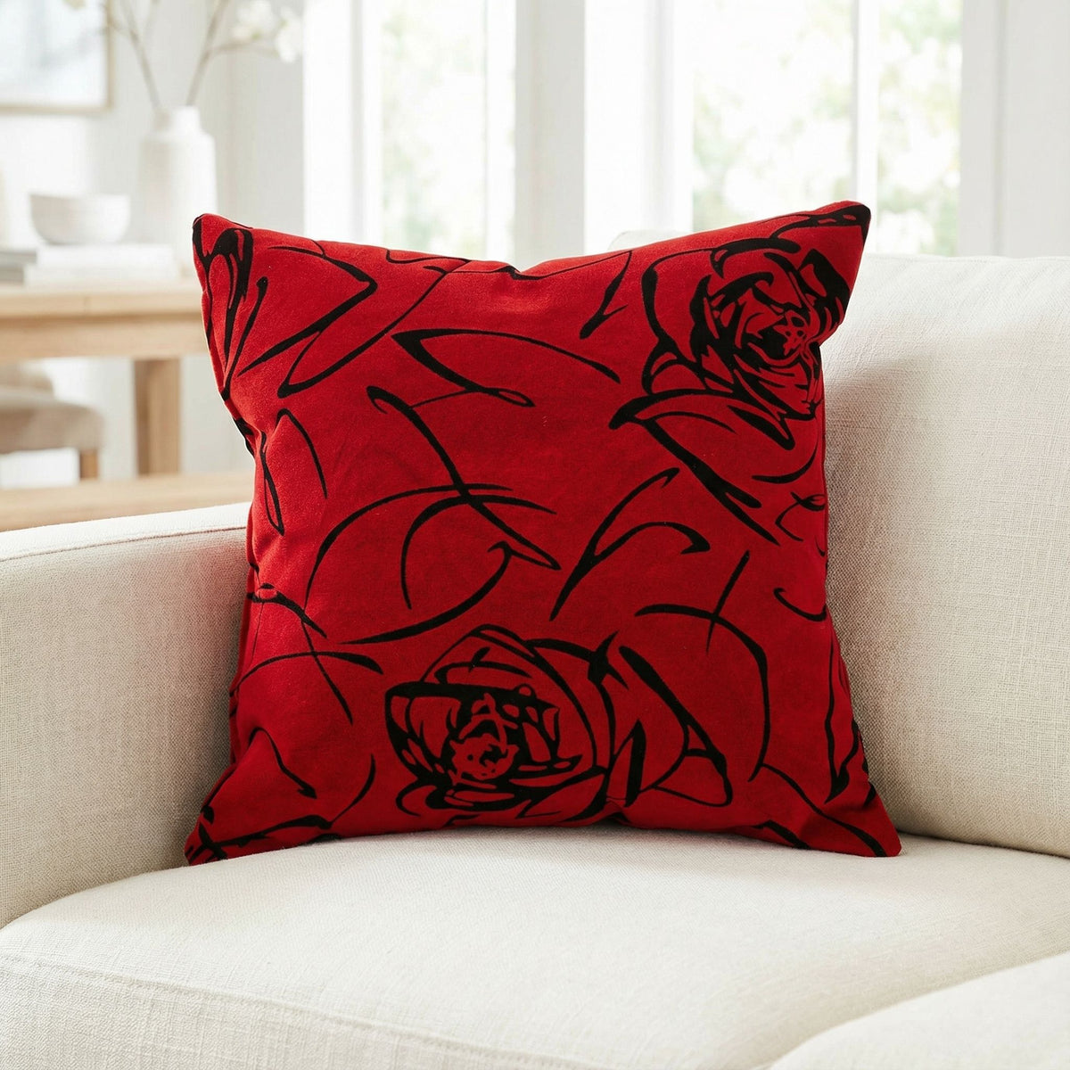 Lula Decorative  Square Accent Pillow, Red