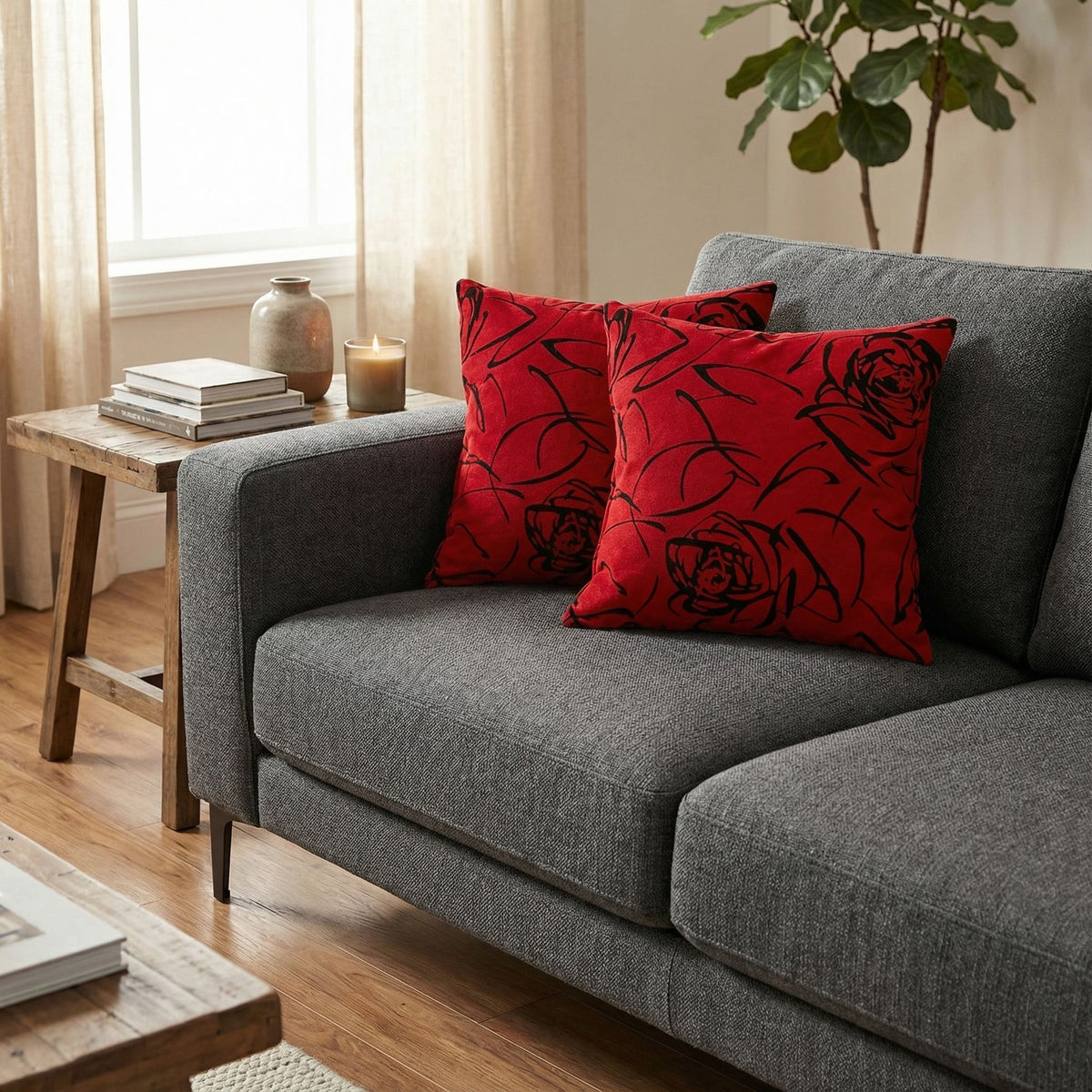 Lula Decorative  Square Accent Pillow, Red