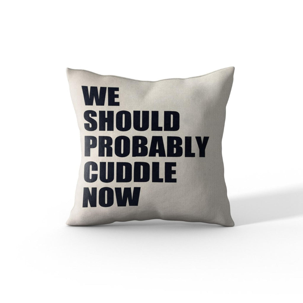 'We Should Probably Cuddle Now' by Nicklas Gustafsson, Decorative Soft Velvet Square 18"x18" Accent Throw Pillow with Insert