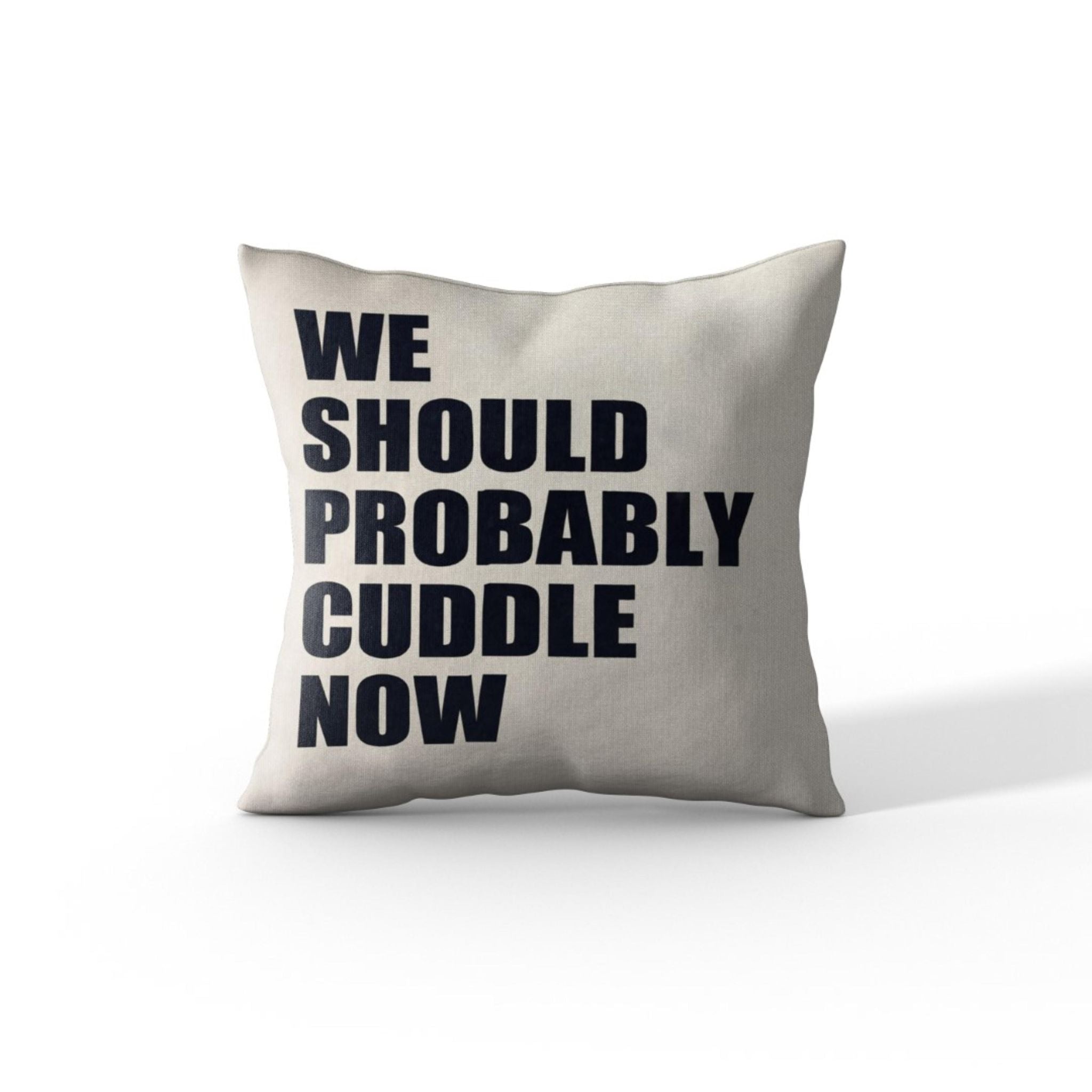 'We Should Probably Cuddle Now' by Nicklas Gustafsson, Decorative Soft Velvet Square 18"x18" Accent Throw Pillow with Insert