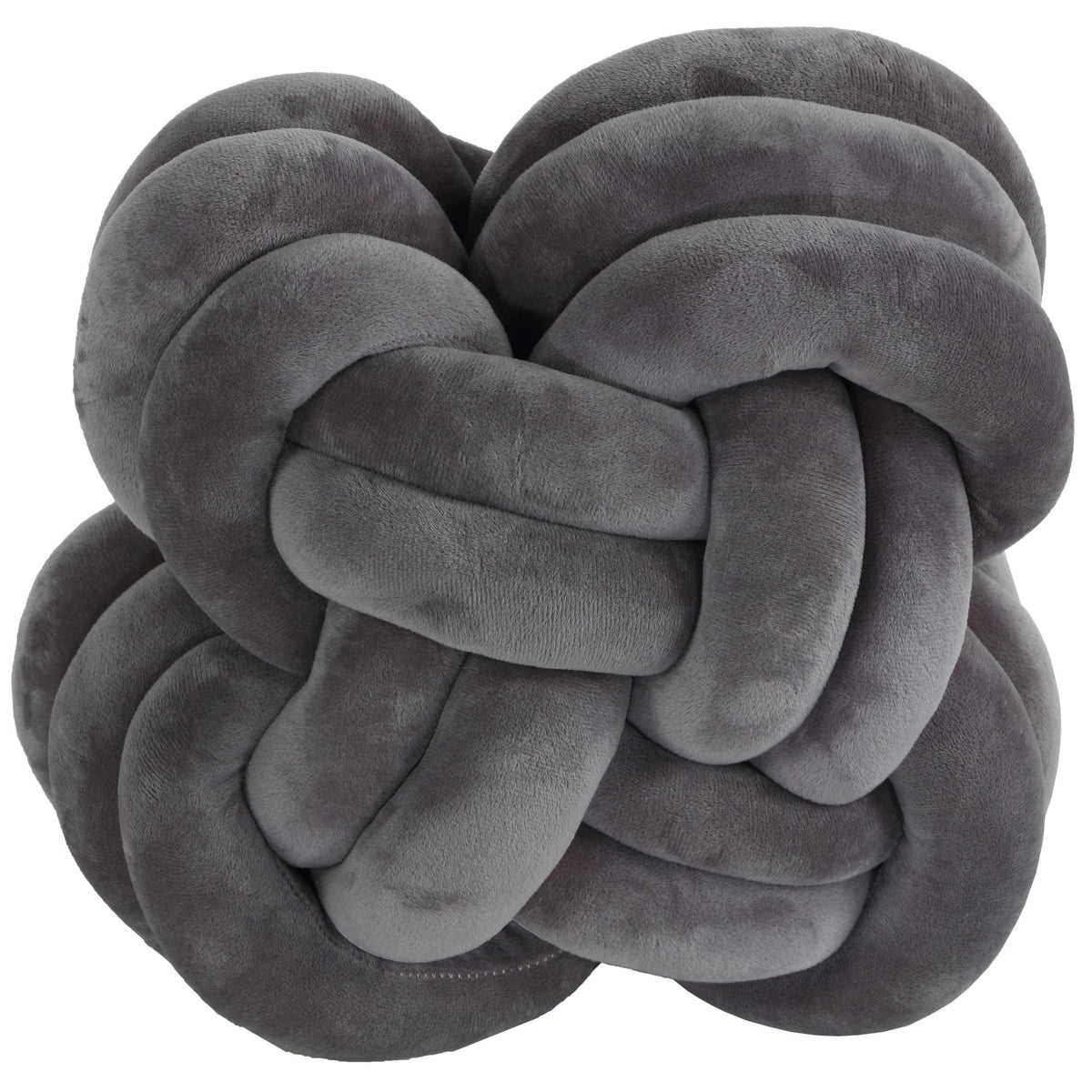 Cortesi Home Belle Knot Plush Throw Pillow, Grey