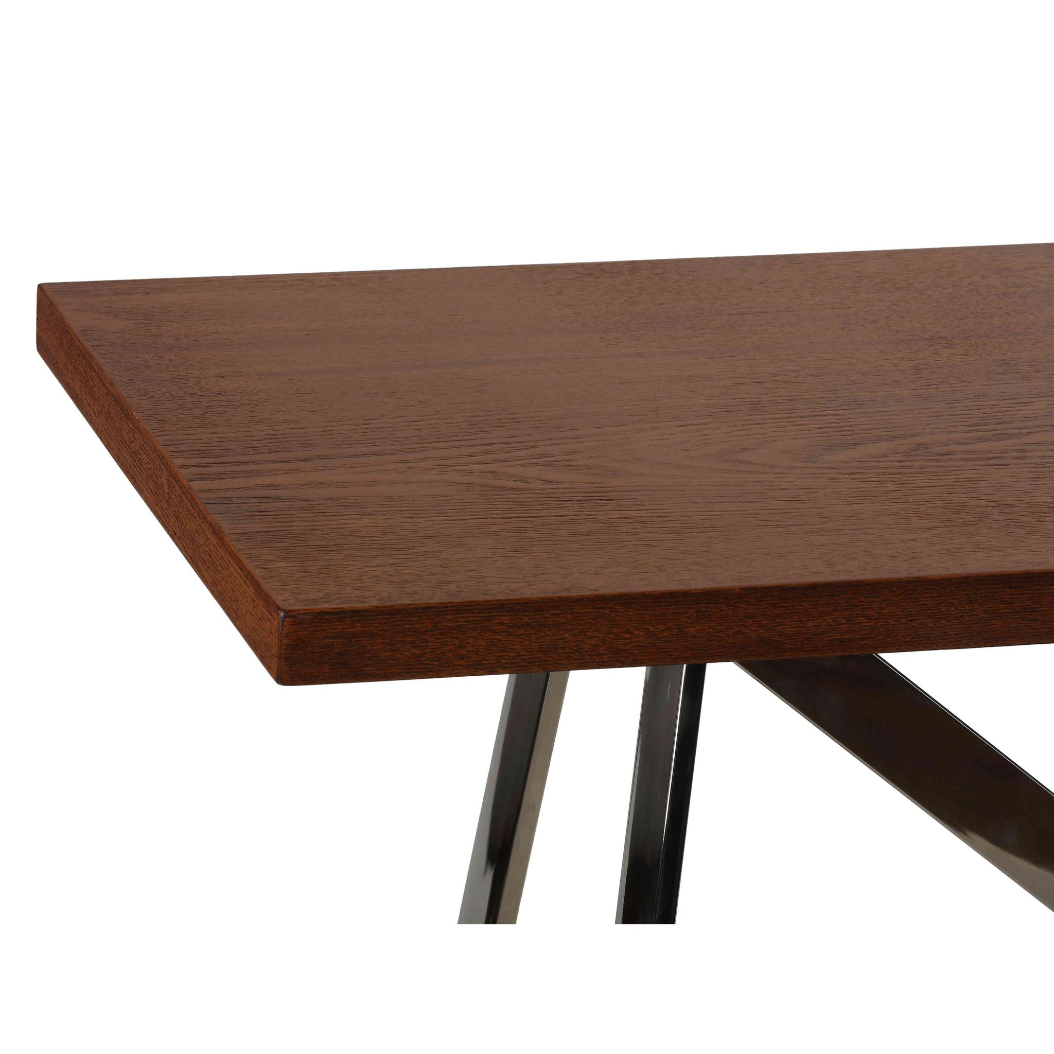 Amadeus Console Table, Wood Top and Stainless Steel Base, 47"