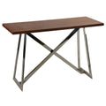 Amadeus Console Table, Wood Top and Stainless Steel Base, 47"