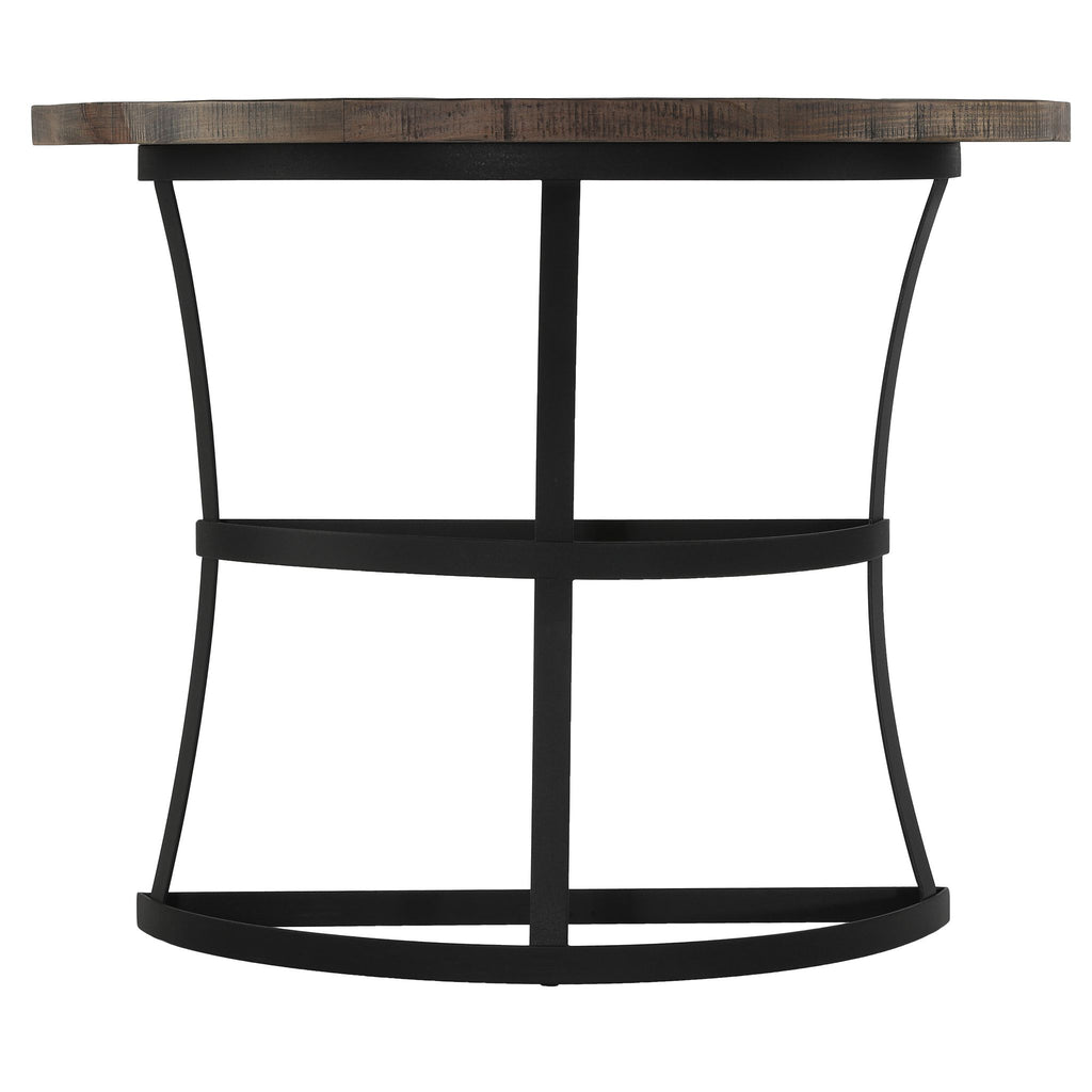 Cortesi Home Newcastle Console Table, Solid Reclaimed Wood and Black Metal