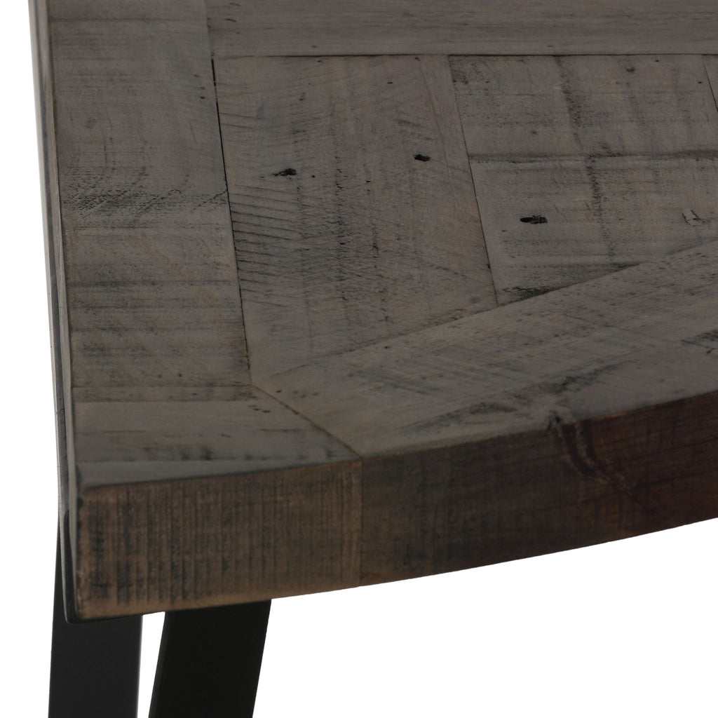 Cortesi Home Newcastle Console Table, Solid Reclaimed Wood and Black Metal