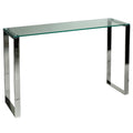 Remi Contemporary Glass Console Table with Chrome Finish