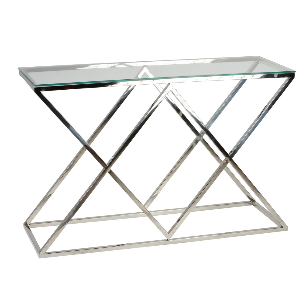 Gwen Contemporary Glass Console Table, 48x16