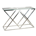 Gwen Contemporary Glass Console Table, 48x16