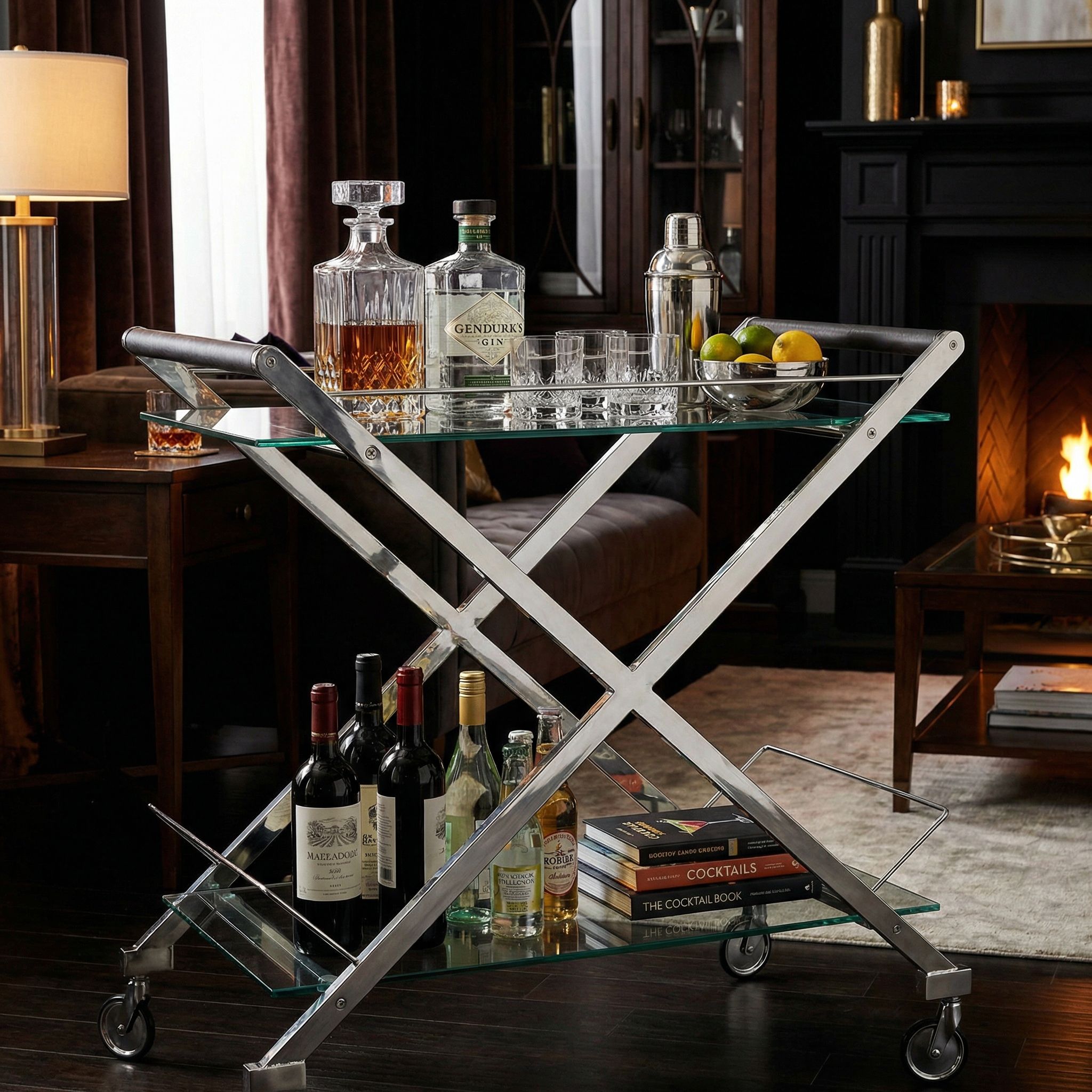 Gilmore Glass Bar Cart