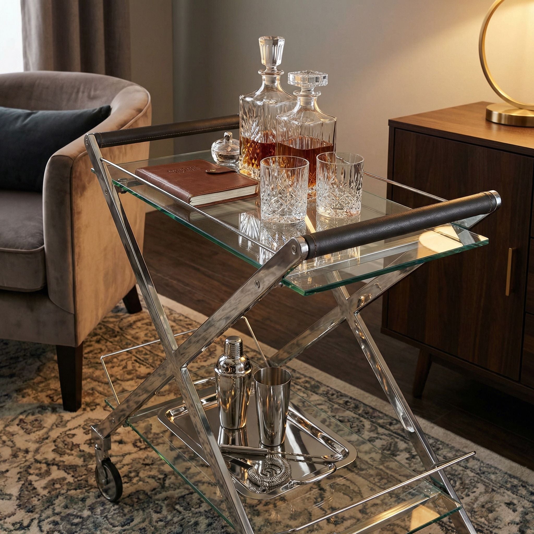 Gilmore Glass Bar Cart