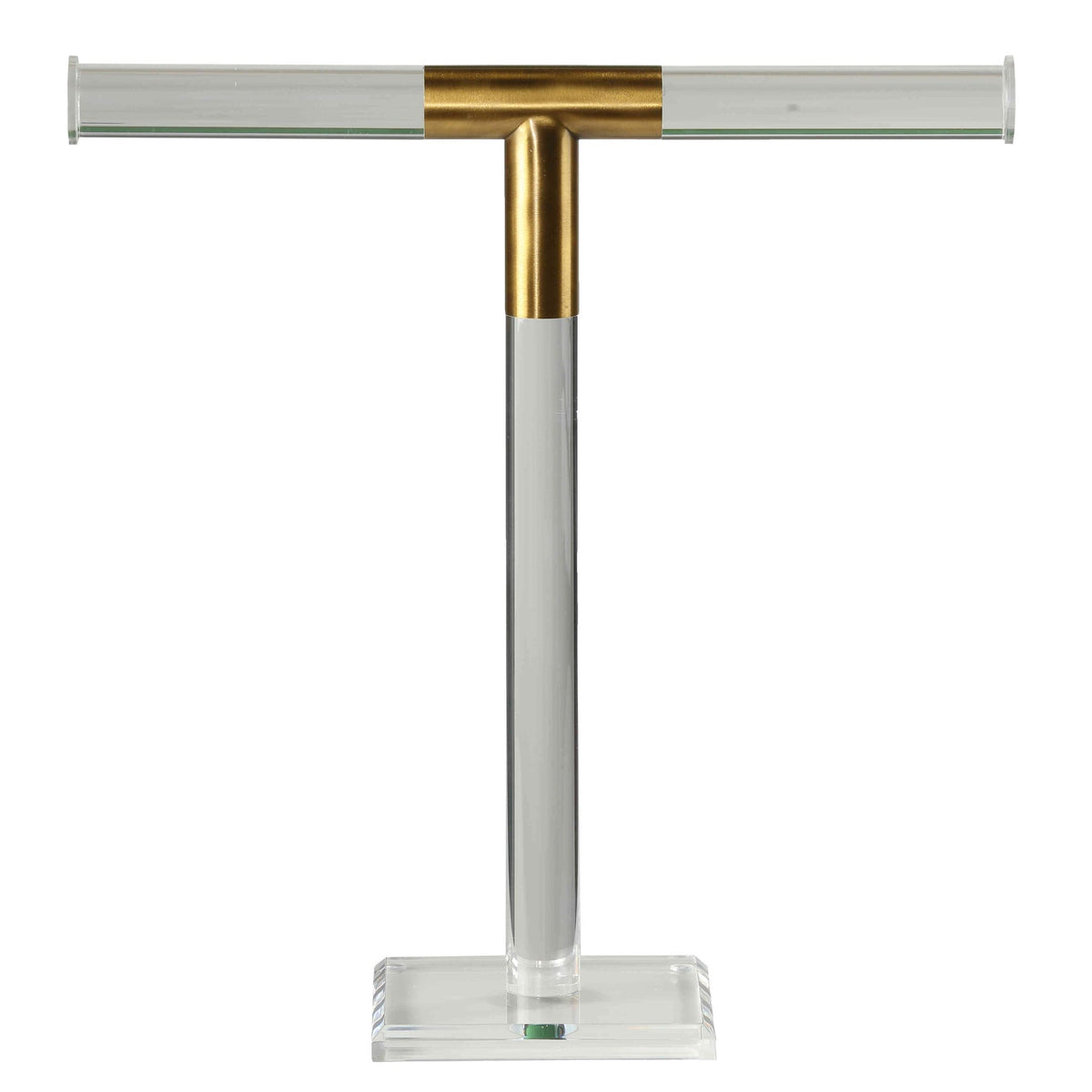 Tanzanite Acrylic Jewelry Stand with Brass Accents