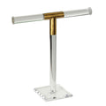Tanzanite Acrylic Jewelry Stand with Brass Accents