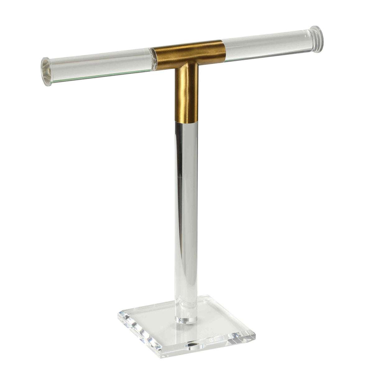 Tanzanite Acrylic Jewelry Stand with Brass Accents