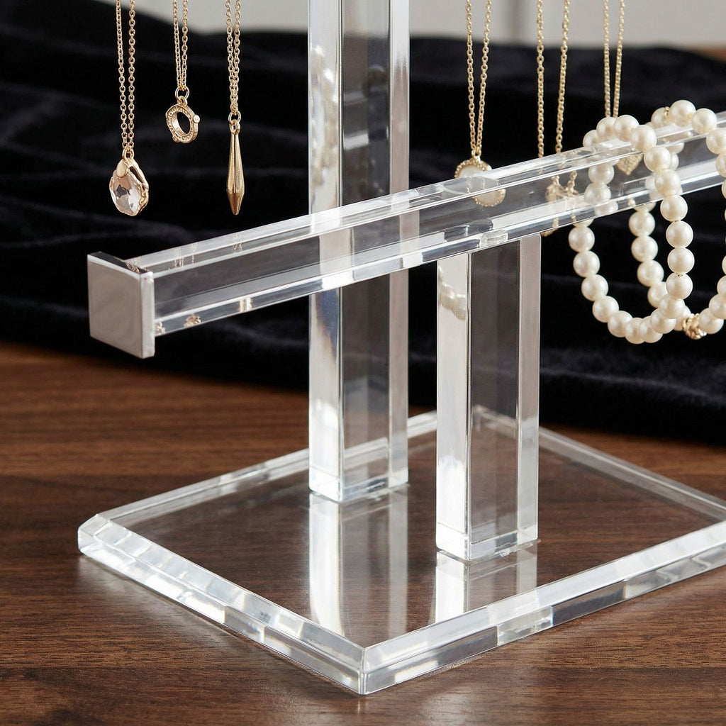 Tourmaline Acrylic Double Bar Jewelry T Stand