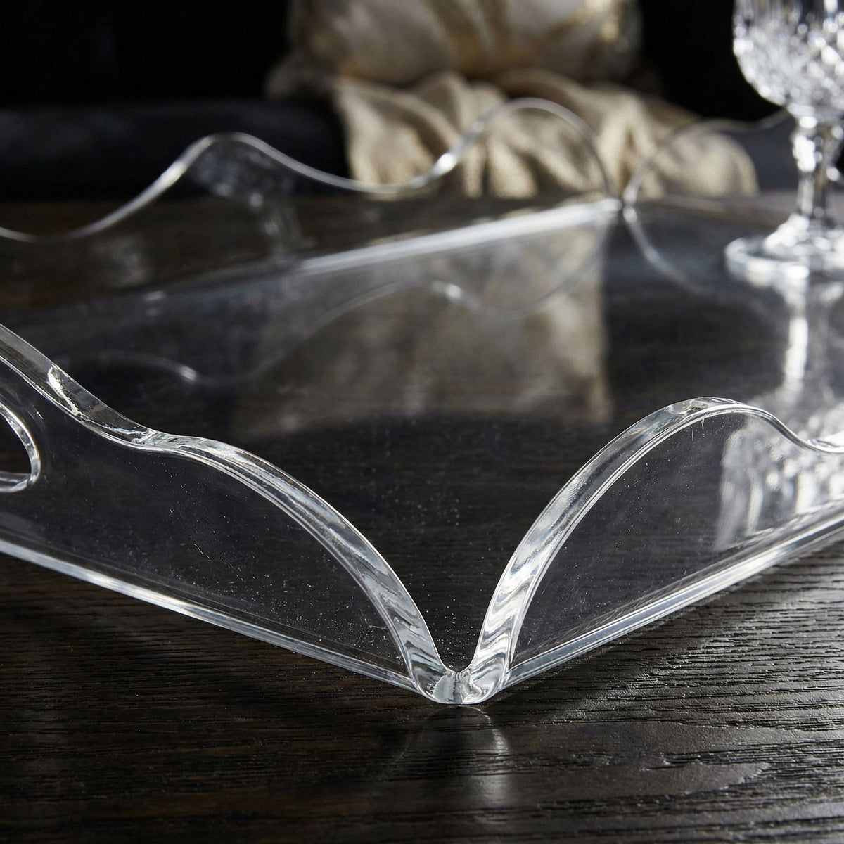 Zircon Decorative Acrylic Tray with Handles