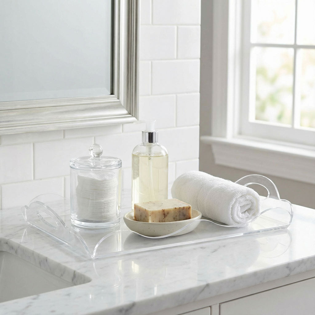 Zircon Decorative Acrylic Tray with Handles
