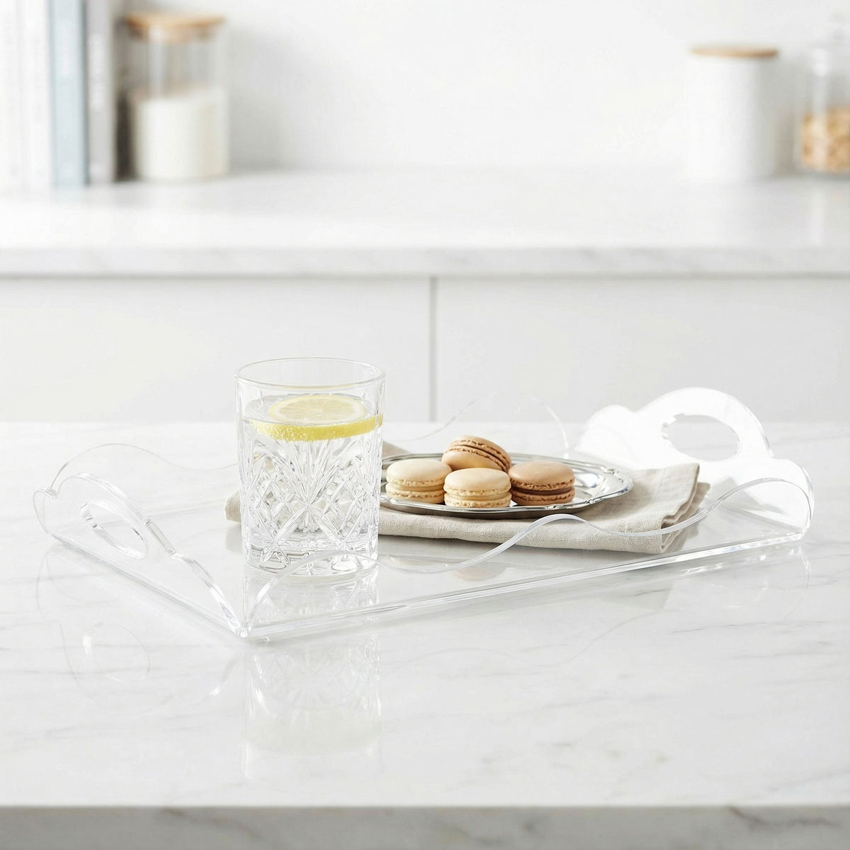 Zircon Decorative Acrylic Tray with Handles
