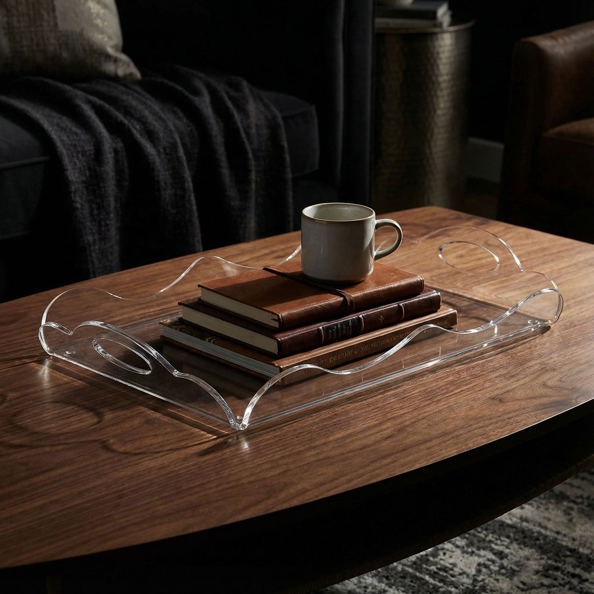 Zircon Decorative Acrylic Tray with Handles